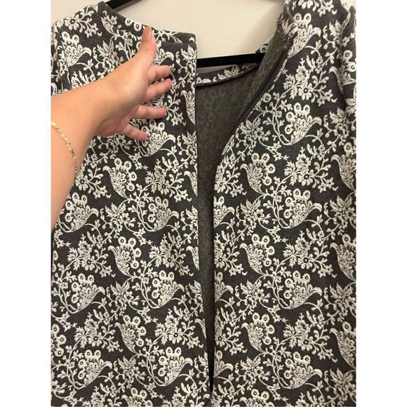 NWT Loft damask print knitted dress S Gray - Picture 5 of 8